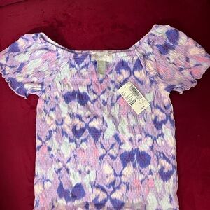 Place Purple and Pink Tie-Dye Top